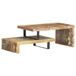 Helloshop26 - Ensemble de table basse lot de 2 bois de récupération massif marron 02_0042119 - 3000213656961_0
