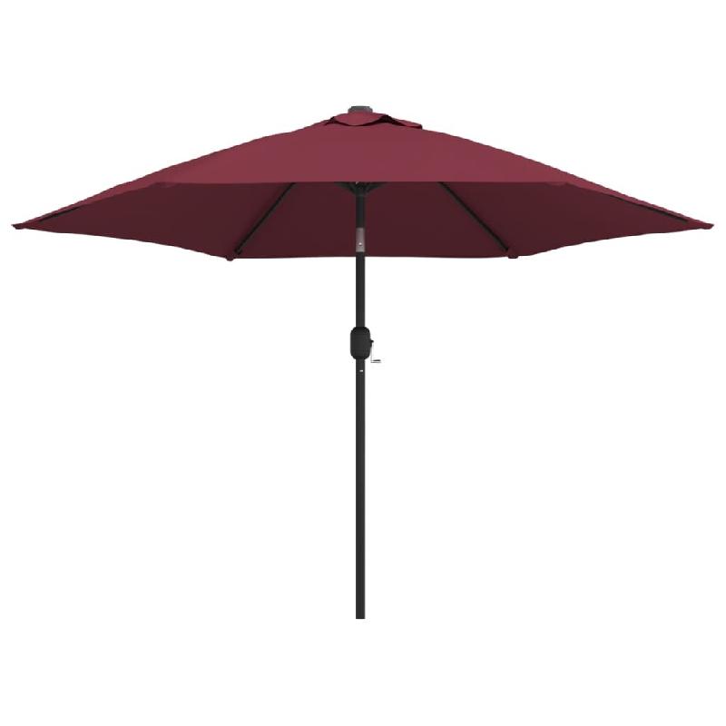Helloshop26 - Parasol d'extérieur avec led et mât en acier 300 cm bordeaux 02_0008175 - métal 3000437347768_0