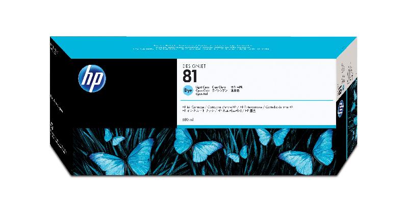 HP 81 cartouche d'encre teintée DesignJet cyan clair, 680 ml_0