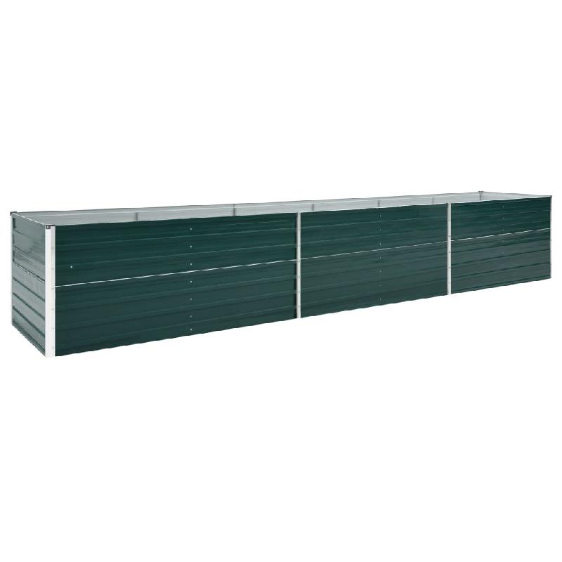 Jardinière surélevée en acier galvanisé - 480 x 80 x 77 cm - Vert - Pour plantes, fleurs et jardin - Réf. 02_0001129_0