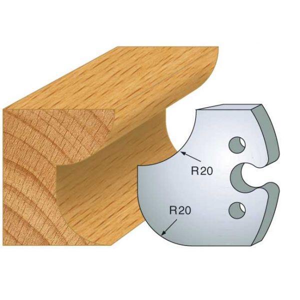 JEU DE 2 FERS DE TOUPIE HAUTEUR 50MM N°238 - CONGE ET QUART DE ROND RAYON 20 MM