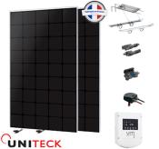 Kit solaire bateau Uniteck 400W 12V MPPT - 2 panneaux solaires, régulateur 30A et supports nautisme_0