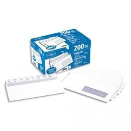 LA COURONNE BOÎTE DE 500 ENVELOPPES FORMAT DL 110X220MM BLANCHES 100G AUTO-ADHÉSIVE