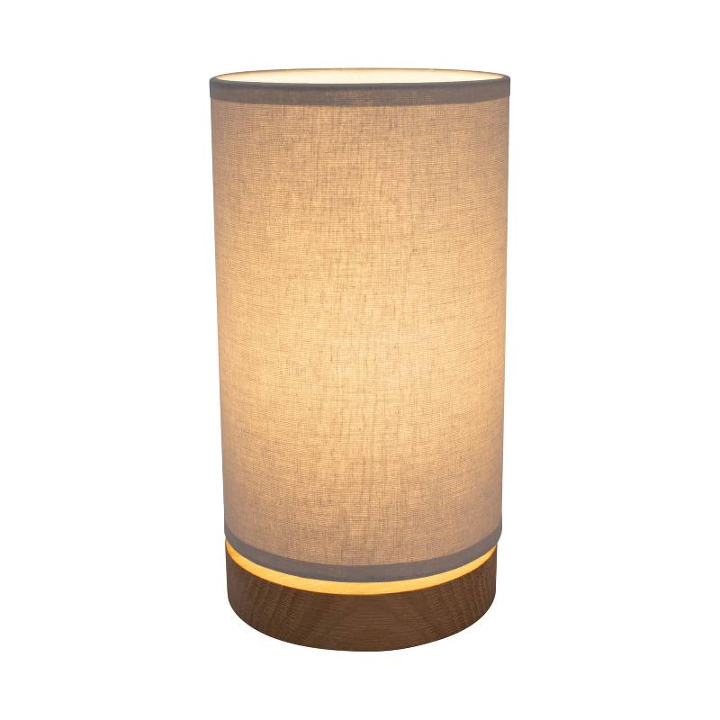 BRITOP LAMPE À POSER CANVAS, CHÊNE, RONDE, GRISE