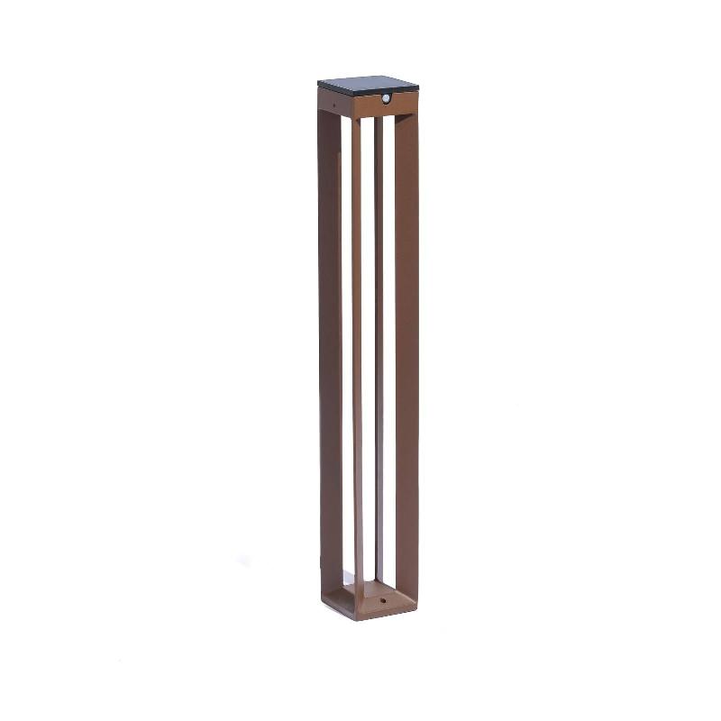 LES JARDINS LAMPE SOLAIRE LED BORNE À CAPTEUR, 90 CM, CORTEN