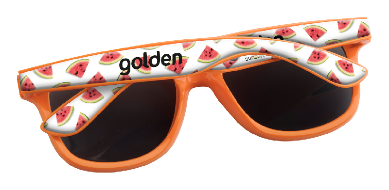 Lunettes de soleil en plastique - Protection UV 400 - Doming sur branches inclus - Couleur orange_0
