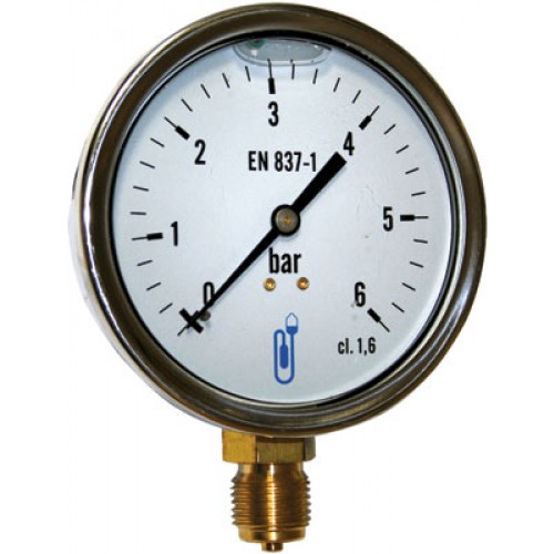 MANOMÈTRE BOÎTIER INOX GLYCÉRINE RADIAL Ø 100 PRESSION 16 BAR DISTRILABO