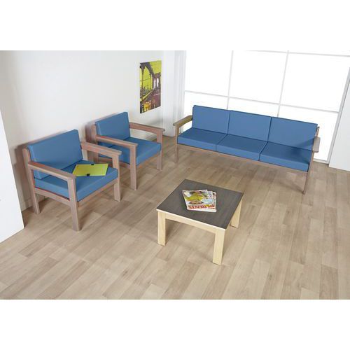 PACK AUTIZE : 1 CANAPÉ 3 PL+2 FAUT. STRUCTURE TAUPE PVC PÉTROLE - MANUTAN EXPERT
