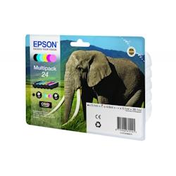 Pack de cartouches d'encre Epson Elephant 6 couleurs - Noir, jaune, cyan, magenta, magenta clair, cyan clair_0