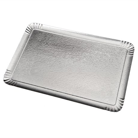 PLATEAU TRAITEUR DEUX FACES 19X28 CM ARGENT/CARTON OR (VENDU PAR 100)