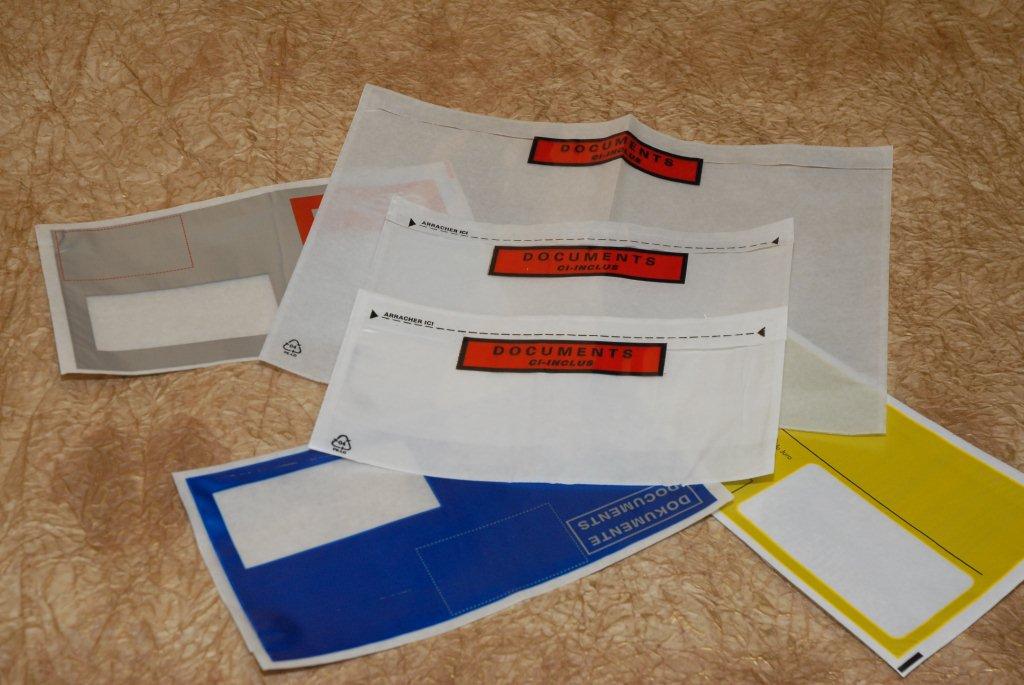 Pochettes adhésives - neutres ou imprimées - plusieurs dimensions et conditionnement en boîtes de 1000_0