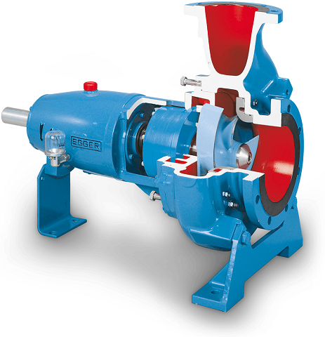 Pompe centrifuge horizontale - roue semi-ouverte pour liquides chargés, aérés et longues fibres - DN 50-500 mm - jusqu'à 5400 m3/h_0