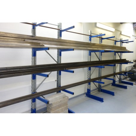Rayonnage cantilever sur échelle pour le stockage de tuyaux, profilés ou tout matériau de grande longueur_0