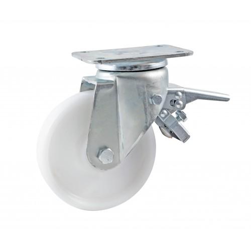 ROULETTE PIVOTANTE À FREIN MÉCANO SOUDÉ 150 MM- CHARGE 800 KG - ROULEMENTS À BILLES AVL