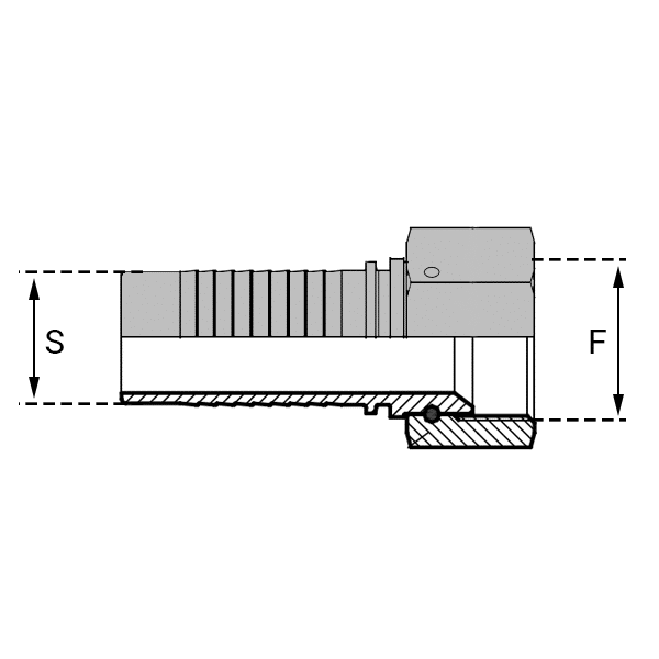 Série JIC DK - Filetage UNF - Cône 74° - Femelle - Ecrou à jonc- Droit (DKJ) - 5 , 5/16