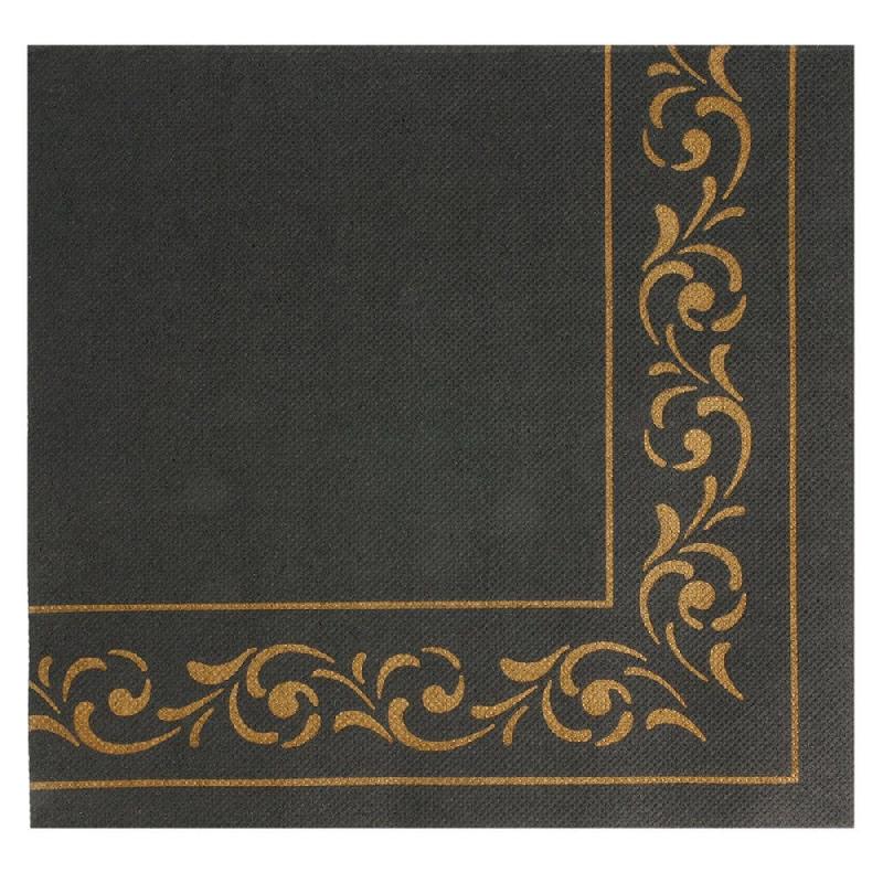 Serviette papier gaufré 2 plis noir Troya 40x40cm - par 1200_0