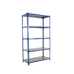 SimonRack Etagère métallique sans vis Simonclick 5 plateaux de 180 kgs par plateau couleur BLEU/GALVA 1800x800x300 mm (haut x largeur x profondeur)_0