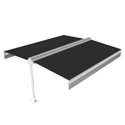 Store double pente Bayamo 6,00x2x3,00 M Intersun, Blanc, Manuelle, toile Gris Graphite, aluminium - gris aluminium 3700054902776_0