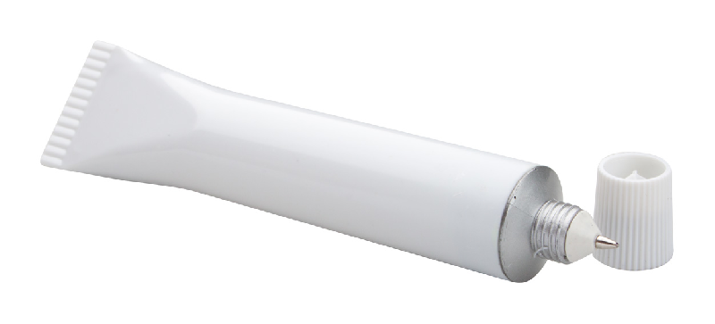 Stylo bille en forme de tube - Recharge bleue - Couleur blanche - Poids 9g_0