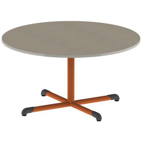 TABLE BANDANA ROND Ø120 T4 PC STR POLY ÉRABLE G. BEIG/PAPAYE - MOBIDECOR