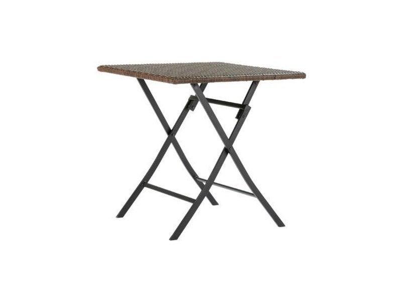 Table de repas bistro Zena - Carré brun - 4 personnes - Acier - Hauteur 71 cm_0