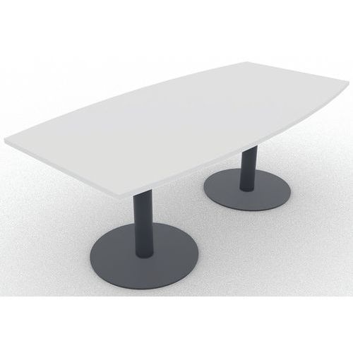 TABLE DE RÉUNION TONNEAU L200XP100 ÉP.25MM BLANC/ANTHRACITE - EOL