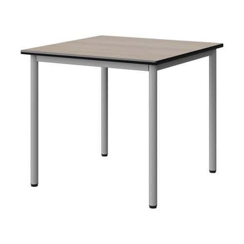 TABLE MALIBU 80X80 T5 4P STRA ANTIB ACACIA/NOIR GRIS 9006