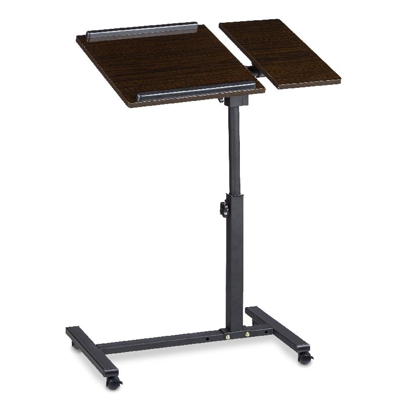 Table ordinateur portable - Hauteur réglable - Roulettes avec freins - Surfaces inclinables et rotatives - HelloShop26 2013098_0