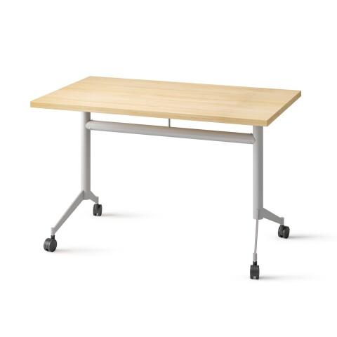 TABLE RABATTABLE POLLY L.120 X P.70 CM PLATEAU HÊTRE - ALUMINIUM