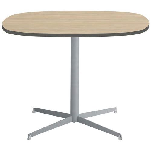 TABLE TAMARIS 100X100 PL.CHÊNE NAT./ARGILE PIET.ARGENT - CLEN