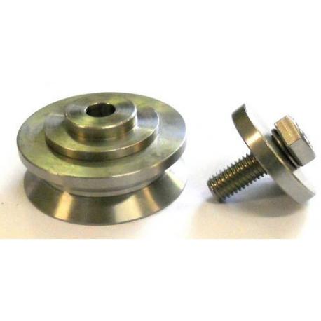 Tiq10417 - Kit galet de guidage forme V ancienne version L:27.5mm Ø60mm - Adaptable Convotherm 2117291_0