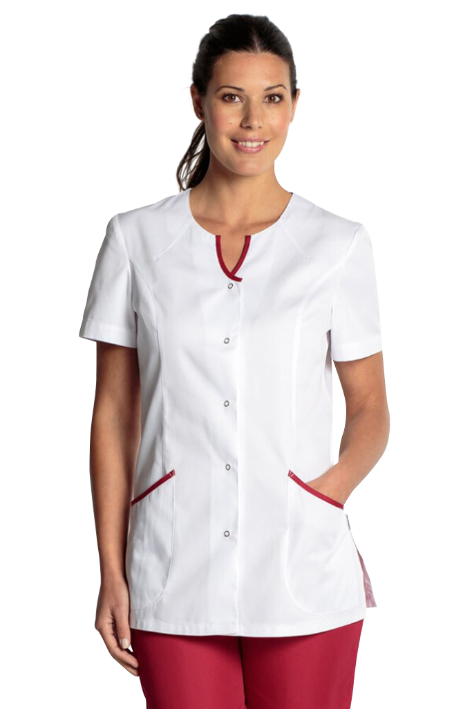 TUNIQUE MÉDICALE BLANCHE ET ROUGE