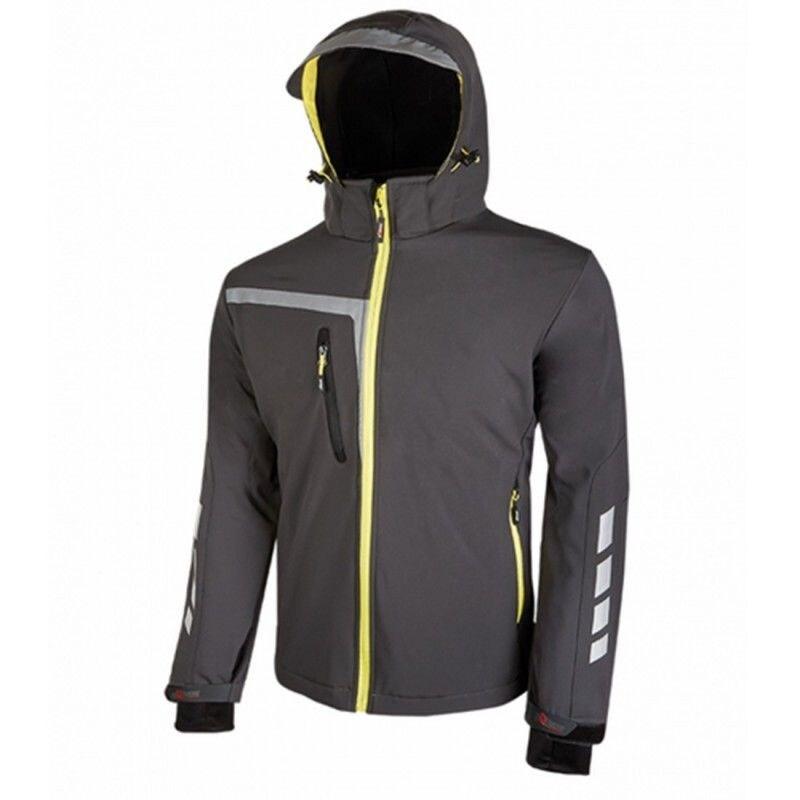 U-Power - Veste Softshell déperlante grise Stretch QUICK Gris Taille 4XL - XXXXL gris 8033546337547_0