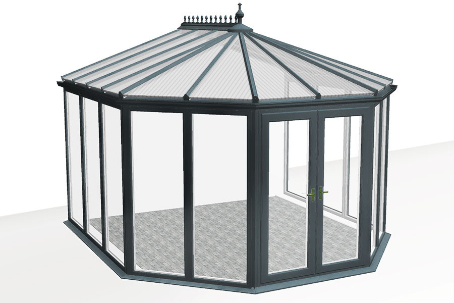 Véranda sur mesure OXFORD V4 - Version Vitrage sans Imposte_0