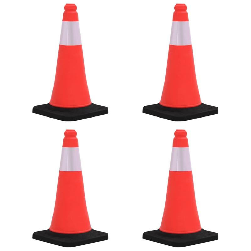Vidaxl cônes de signalisation réfléchissants à base lourde 4 pcs 50 cm 150941_0