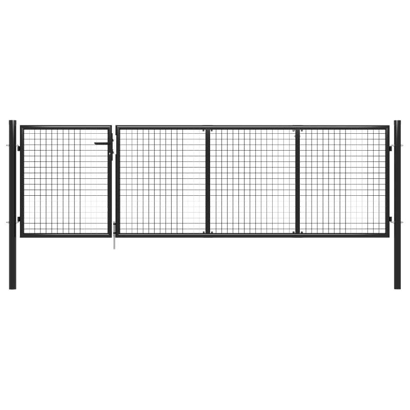 Vidaxl portillon acier 350x100 cm anthracite 144323_0