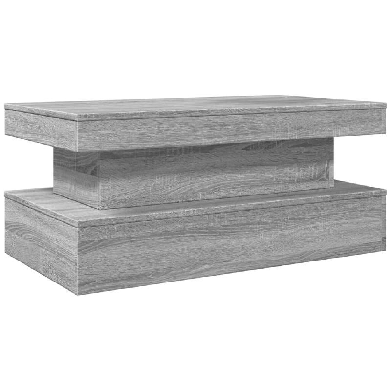VidaXL Table basse avec lumières LED gris sonoma 90x50x40 cm Modèle Aero Vision Pro - 839852_0
