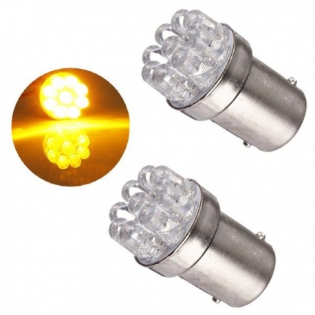 Ampoules LED P21W BA15S 1156 - 9 LED Orange - Paire - P21W-910_0