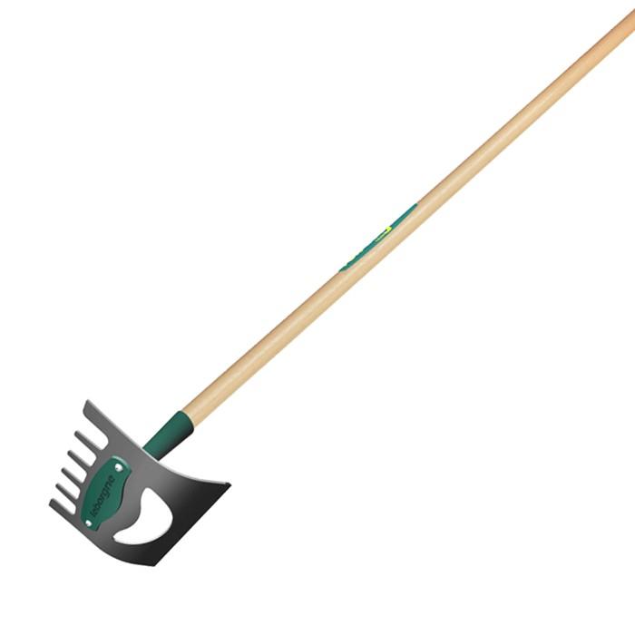 Binette professionnelle NaturOvert Leborgne - 2 outils en 1 pour désherbage et nivelage - Réf. 616301_0