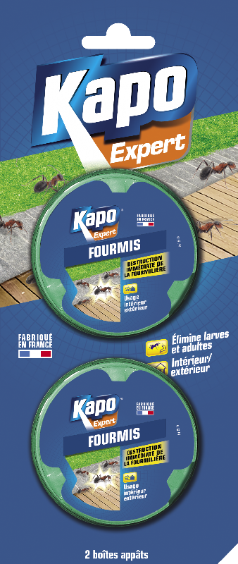 Boîte appât formicide KAPO - 2x10 grammes - Piège anti-fourmis intérieur/extérieur_0