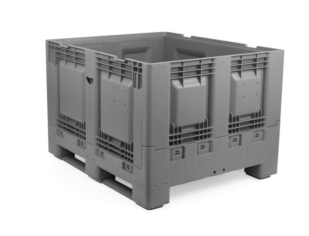 Caisse palette pliable en plastique - 120 x 100 cm - Hauteur 80 à 125 cm - Capacité 681 à 1174 litres - Fond et parois pleins ou ajourés_1