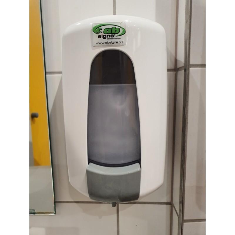 Distributeur manuel de gel hydroalcoolique Absigns - bouton poussoir, réservoir hermétique 0,9L, anti-corrosion et anti-goutte_0