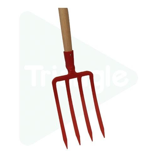 Fourche à bécher pro - 4 dents triangulaires 30cm - Manche béquille frêne 90cm_0