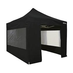 Tente pliante PRO 4x4m - Pack fenêtres, 4 murs, ALU 55mm, PVC 580g norme M2 - Noir - FRANCE BARNUMS_0