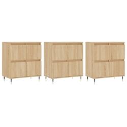 Helloshop26 - Buffet bahut commode armoire meuble de rangement organisateur cuisine salle de séjour salons 3 pcs sonoma bois 02_0037113 - 30002132195_0