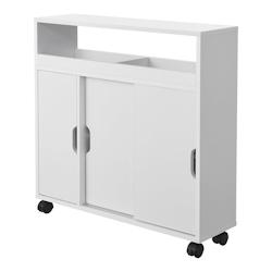 Helloshop26 - Meuble de salle de bain à portes coulissantes blanc 03_0007667 - 3001893282723_0