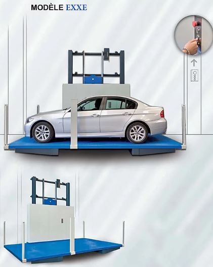 Monte-voiture - modèle exxe - charge max. 2500 kg - course max. 12 m_0