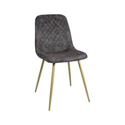 NOW'S HOME - Lot 2 Chaises En Velours Gris  56x43.5xh89cm Brach - 3256390244501_0