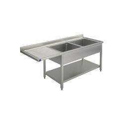 Plonge Sur Piètement Avec Étagère Inférieure, Place Pour Lave-Vaisselle, 2 Bacs à Droite, 1800X700 M - Mastro - 7864908290450_0