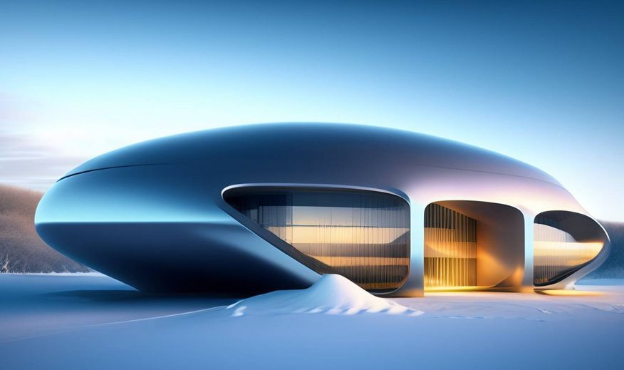 Pods studio de jardin futuriste ISK75 - construction modulaire en acier - dimensions 12,5m x 3,5m_0